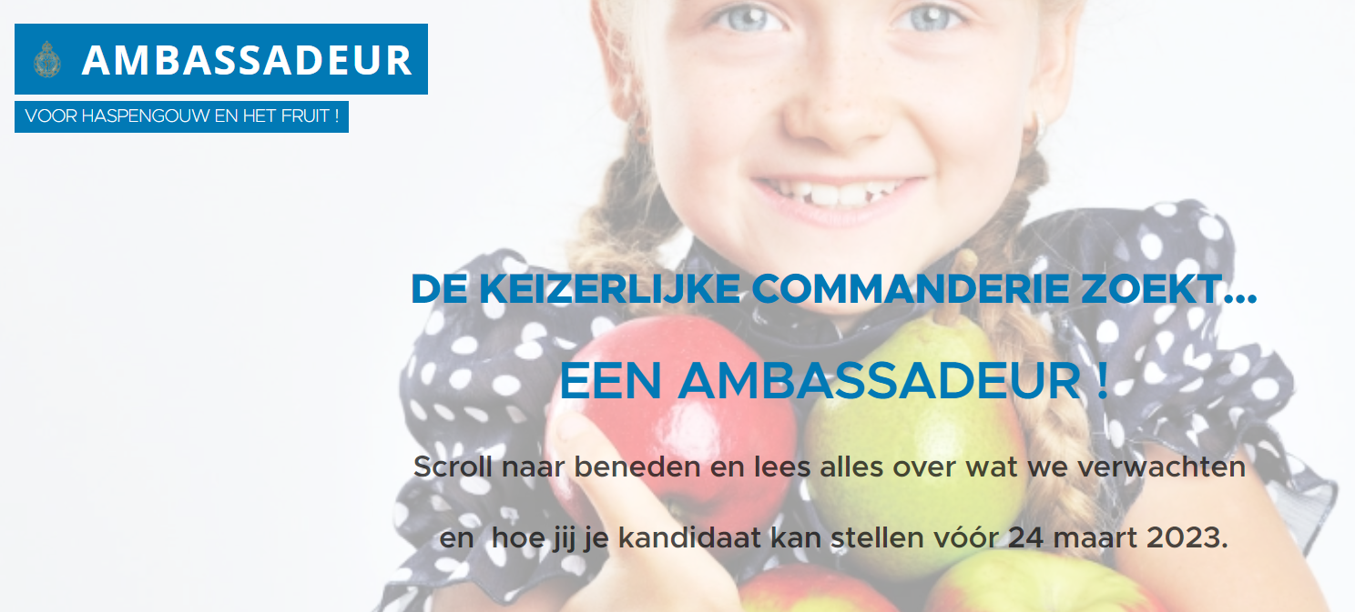 De keizerlijke commanderie zoekt een fruitambassadeur!